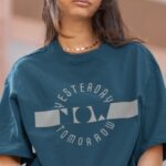 unisex oversized tshirt with text - yesterday now tomorrow