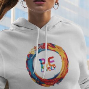 unisex hoodie with vibrant graphic with be lively text