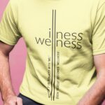 men t-shirt with typography replace i with we