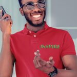 polo tshirt red color with text inspire