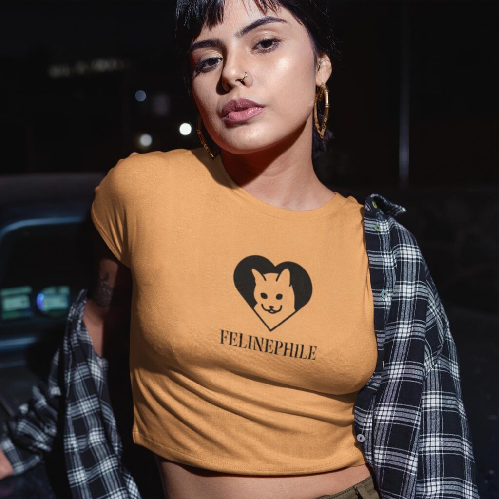 Felinephile Cat in heart women t-shirt