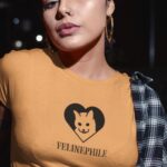 Felinephile Cat in heart women t-shirt
