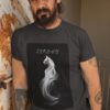 Serene Mens T-Shirt White Cat printed on it