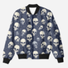 unisex bomber jacket skull graphic pattern