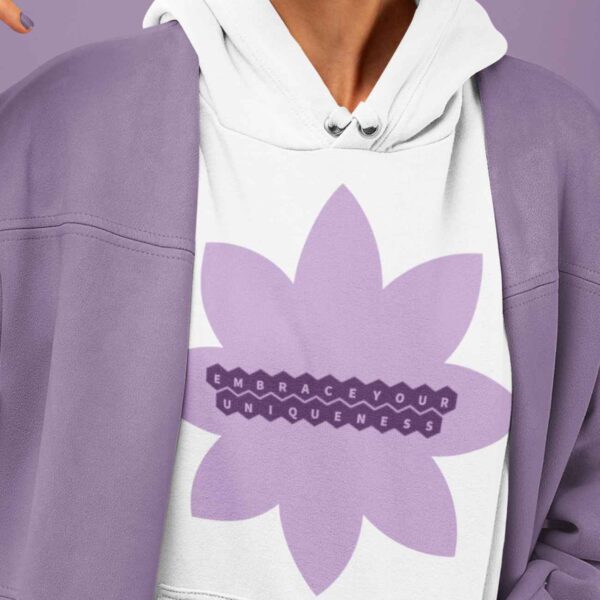 white pullover hoodie embrace your uniqueness
