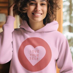 pink hoodie love yourself