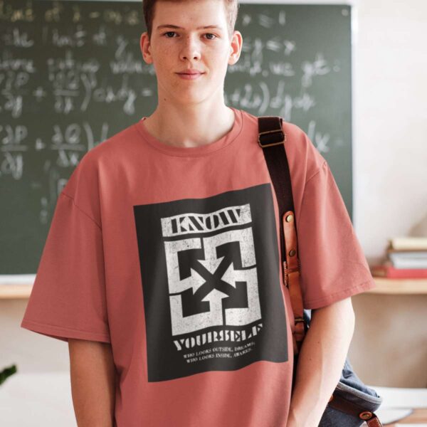 overiszed tshirt printed graphic know yourself